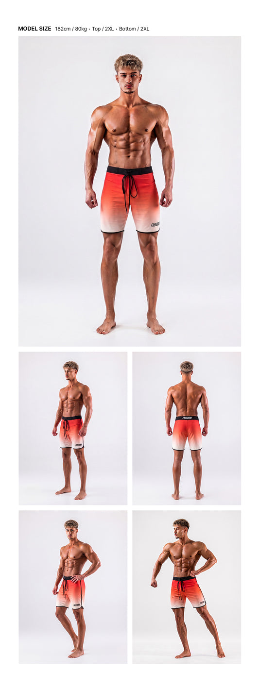 Freedom Boardshorts (สีดำ/แดง)