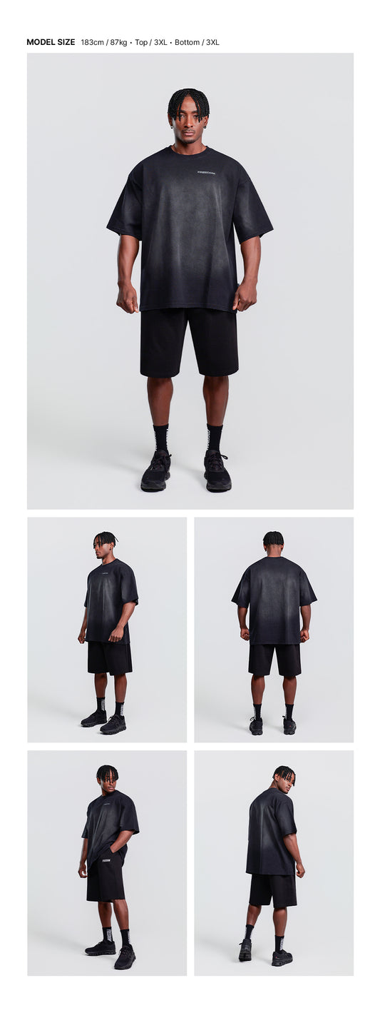 Basic Bermuda Cotton Shorts (Black) — model wearing the outfit