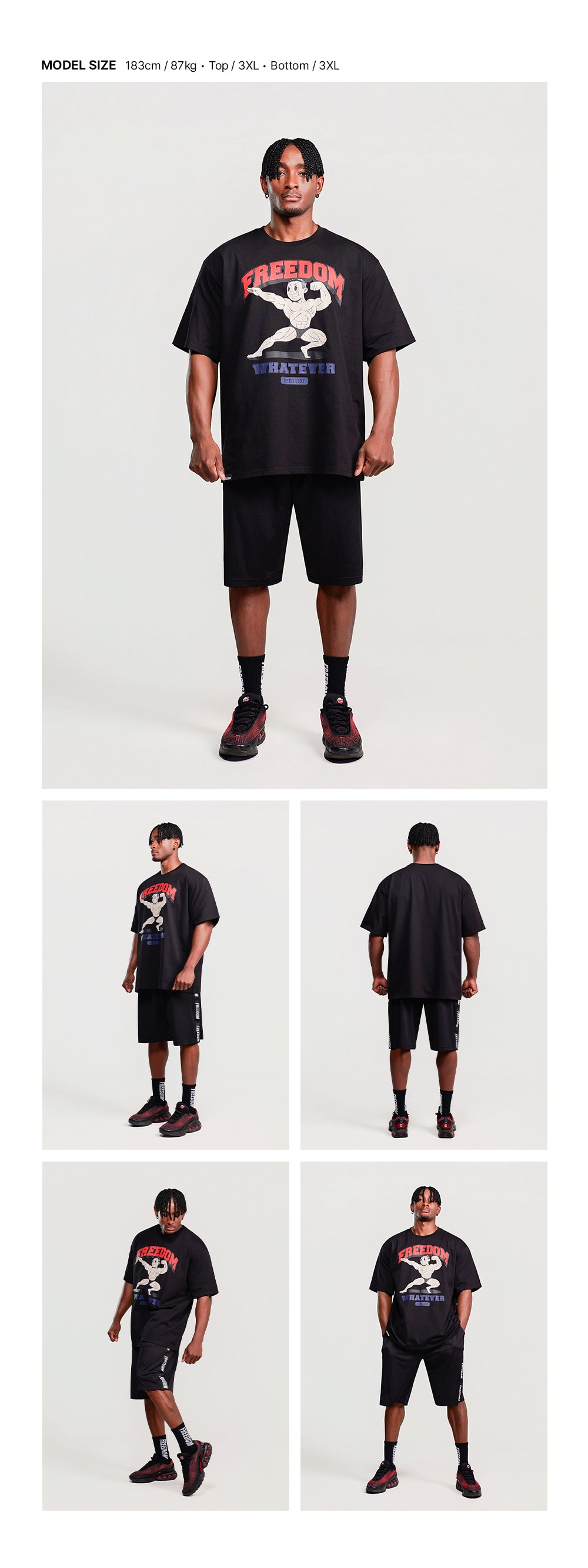 Signature Biceps Men Print T-shirt (Black) — model wearing the outfit