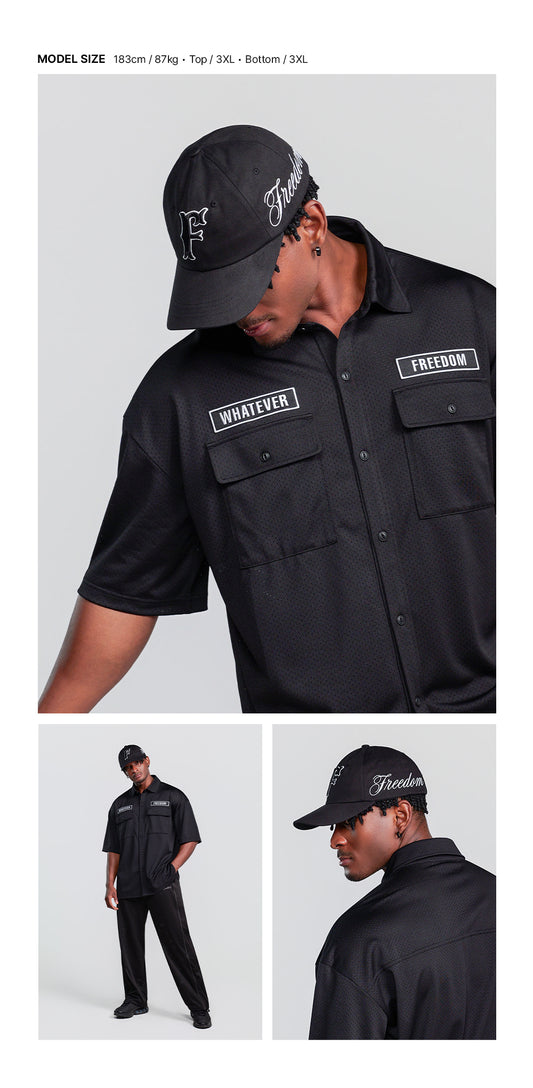 Big Logo Side Script Ball Cap (Black) — product detail
