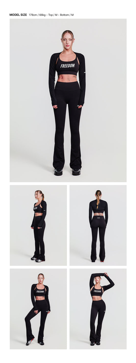 Modal Slim Long Sleeve Bolero (Black) — model wearing the outfit
