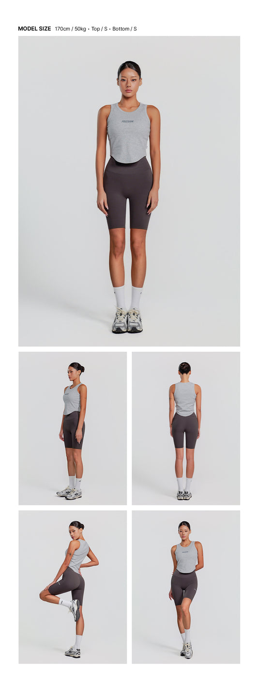 Women's Small Logo Sleeveless (Melange) — model wearing the outfit