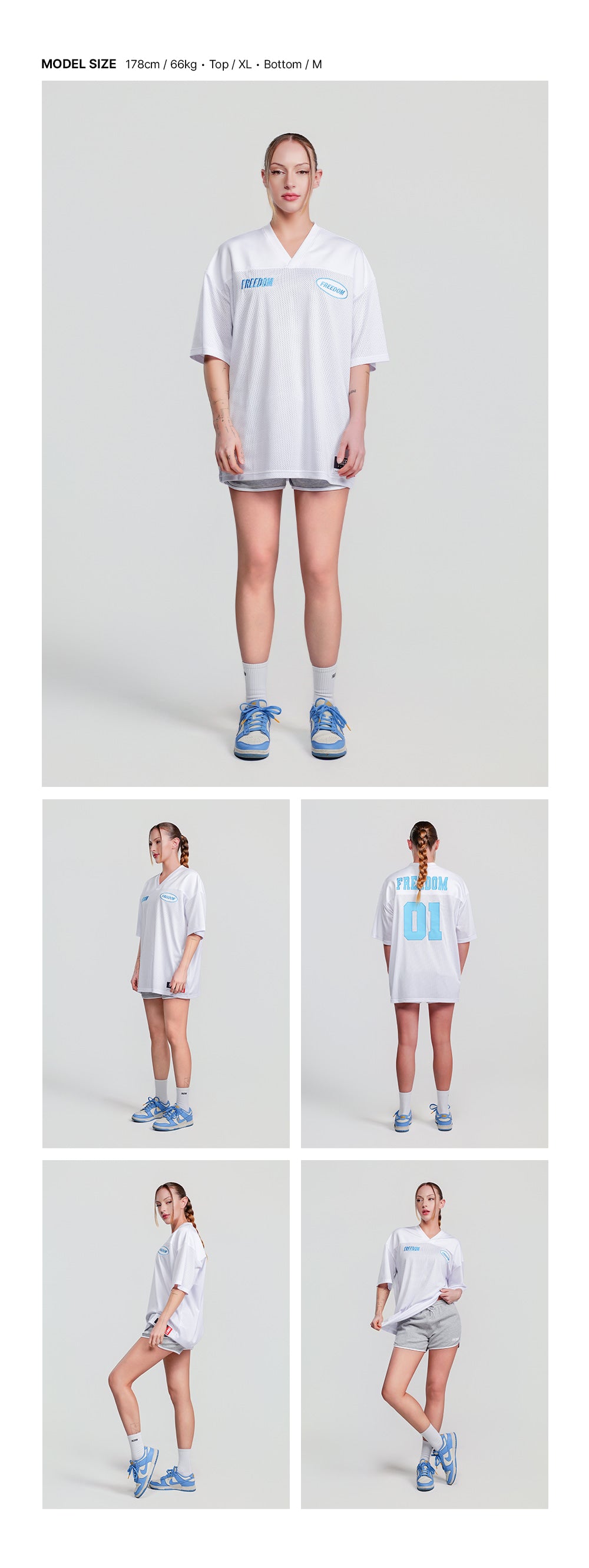 Women's Logo Yeezy Dolphin Shorts (Melange) — model wearing the outfit