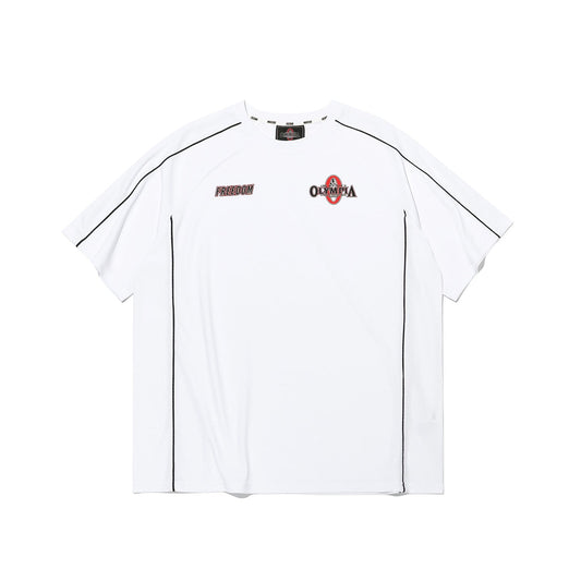 เสื้อยืดแขนสั้น Olympia Line Panel (สีขาว)
