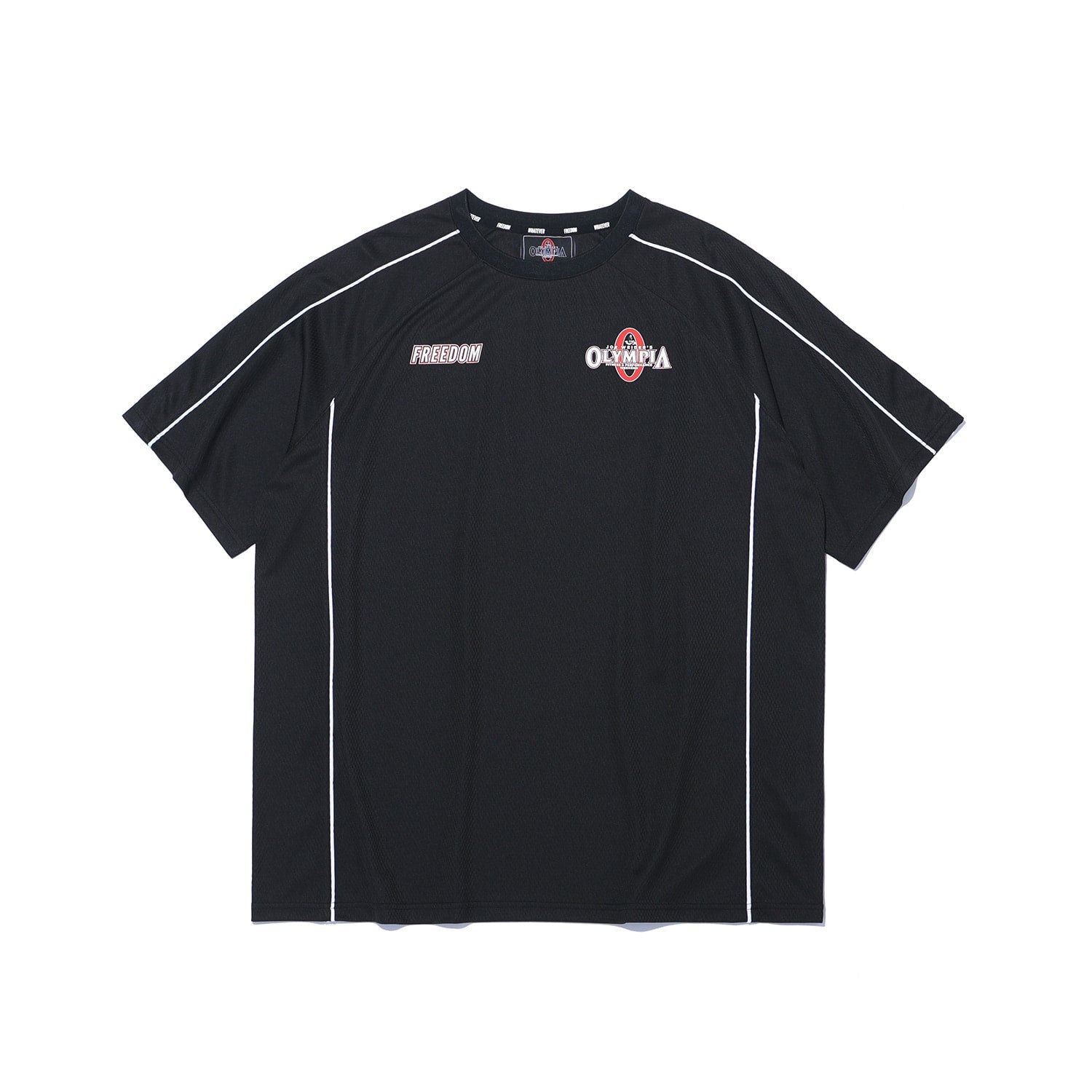 เสื้อยืดแขนสั้น Olympia Line Panel (สีดำ)