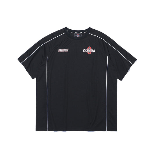 เสื้อยืดแขนสั้น Olympia Line Panel (สีดำ)