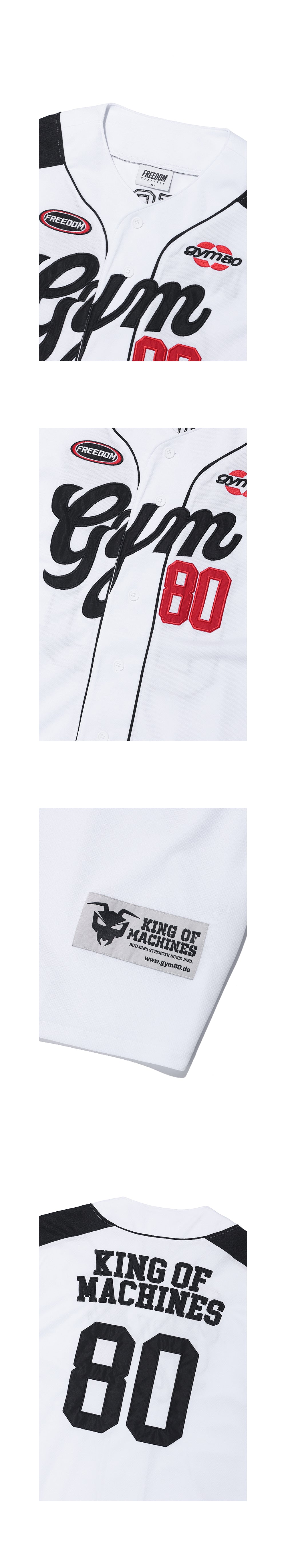 GYM80 Block Baseball Jersey (Black) — product detail