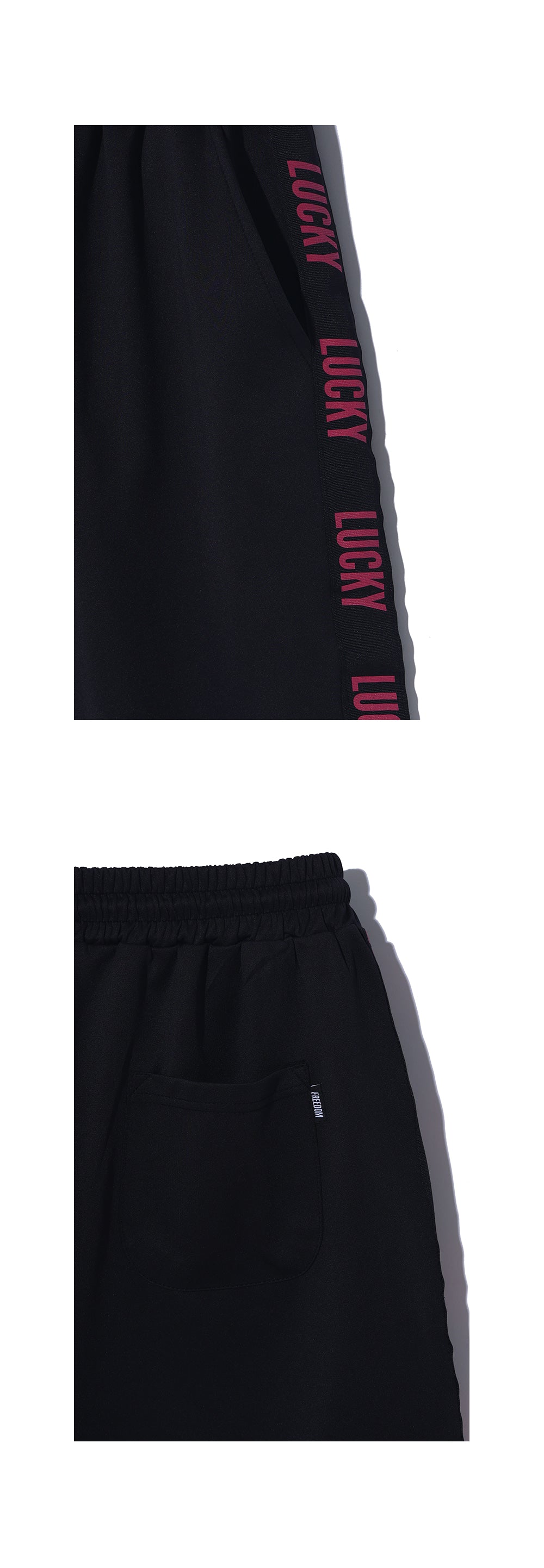 กางเกงขาสั้นเบอร์มิวดา Lucky Lettering (สีดำ)