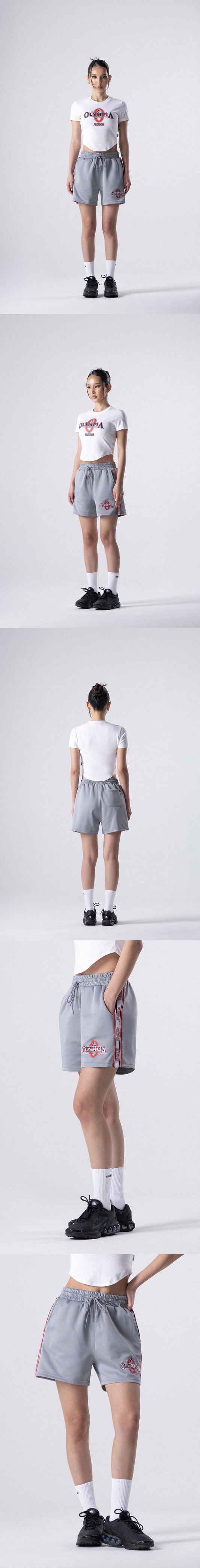Women's Olympia Lettering Shorts (Grey) — product detail