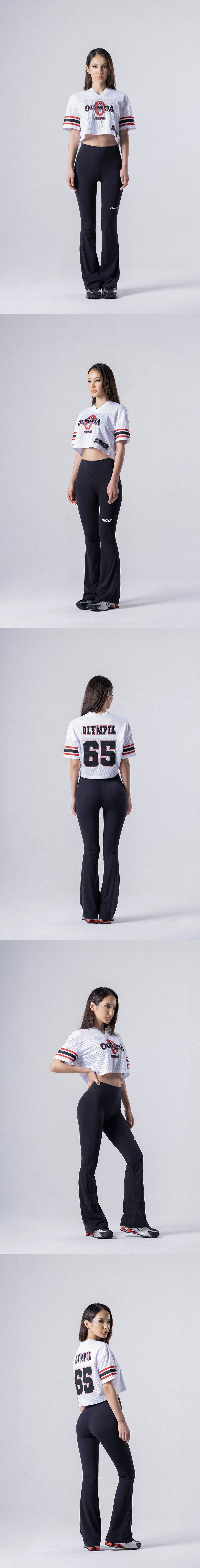Women's Olympia Crop Rugby Jersey (White) — product detail