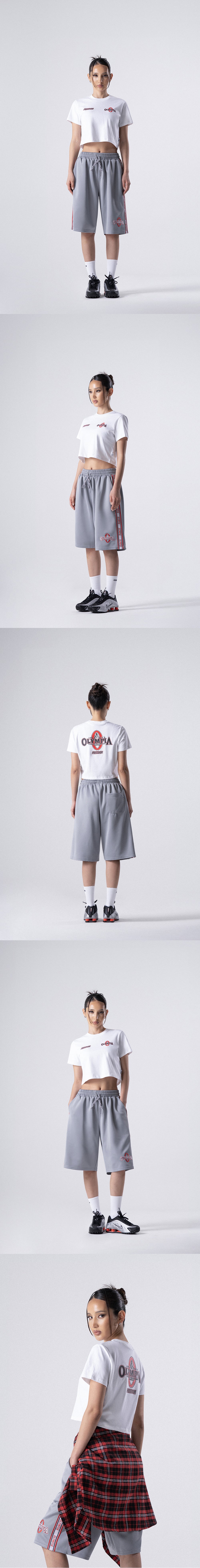Womens Olympia Small Logo Crop T-Shirts (White) — product detail