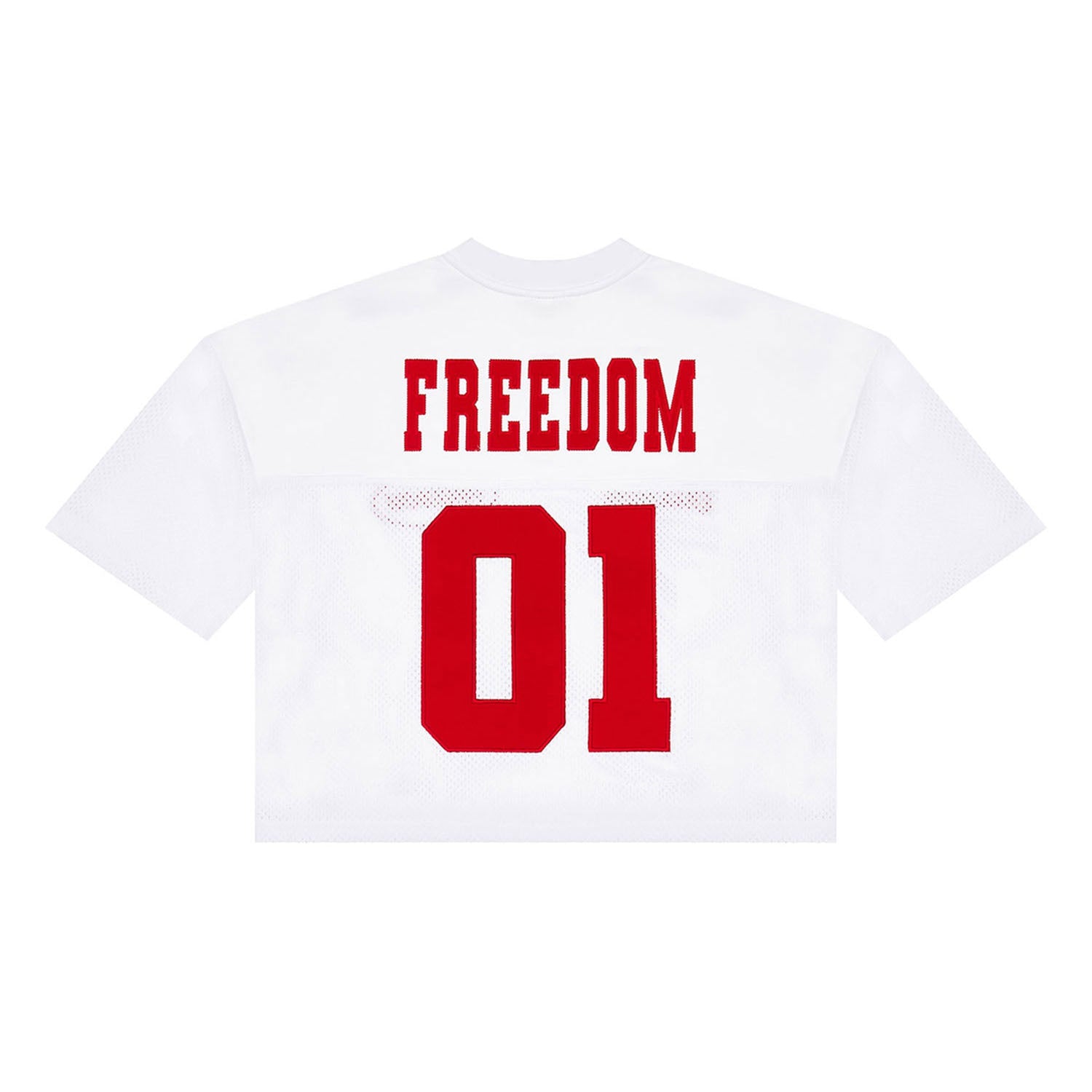 เสื้อรักบี้ครอปสำหรับผู้หญิงรุ่น Freedom (ขาว/แดง)