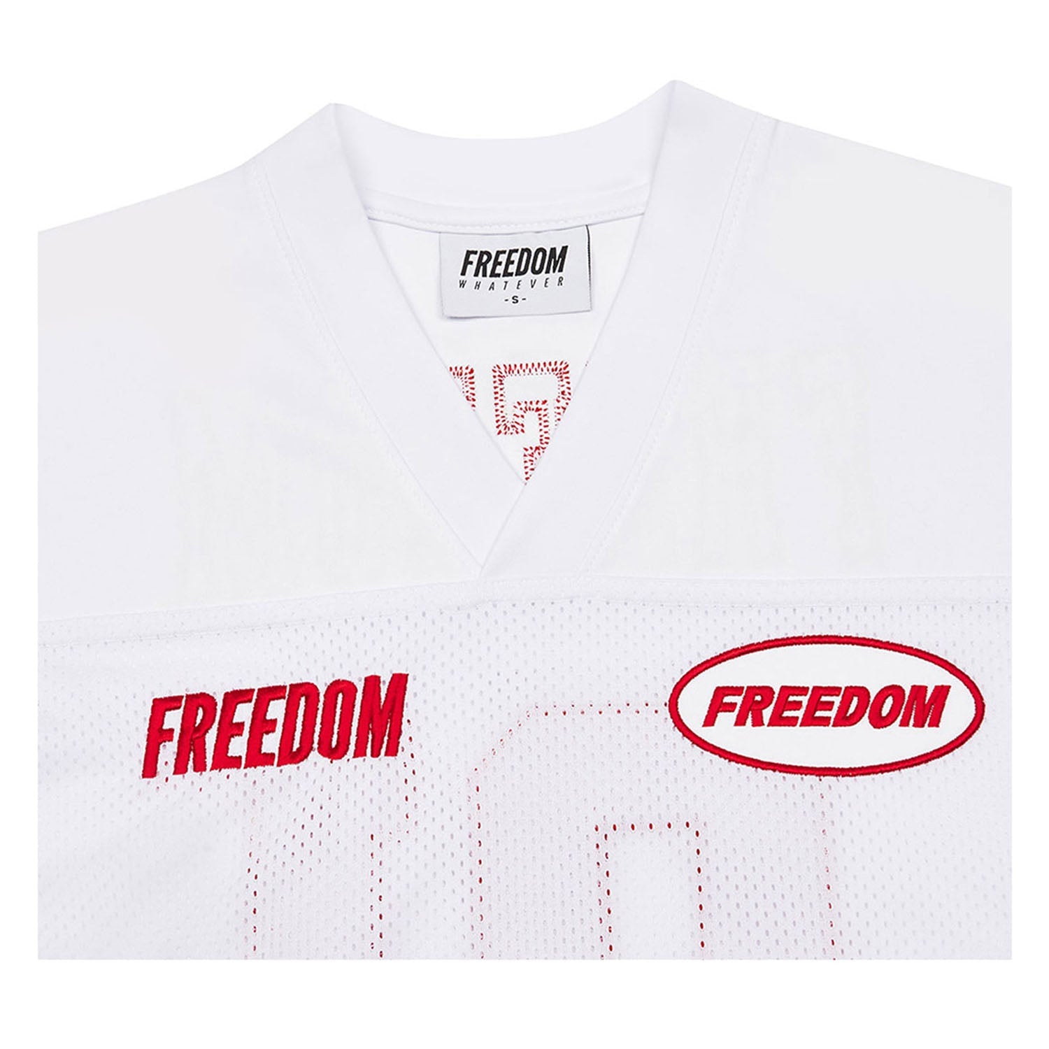 เสื้อรักบี้ครอปสำหรับผู้หญิงรุ่น Freedom (ขาว/แดง)