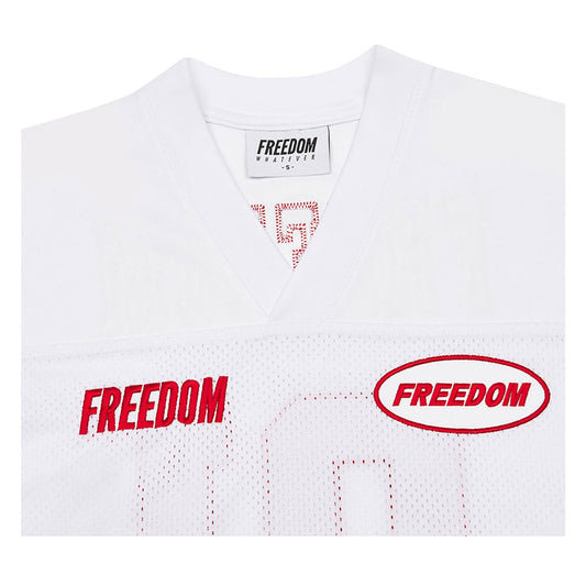เสื้อรักบี้ครอปสำหรับผู้หญิงรุ่น Freedom (ขาว/แดง)