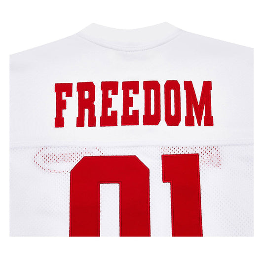 เสื้อรักบี้ครอปสำหรับผู้หญิงรุ่น Freedom (ขาว/แดง)