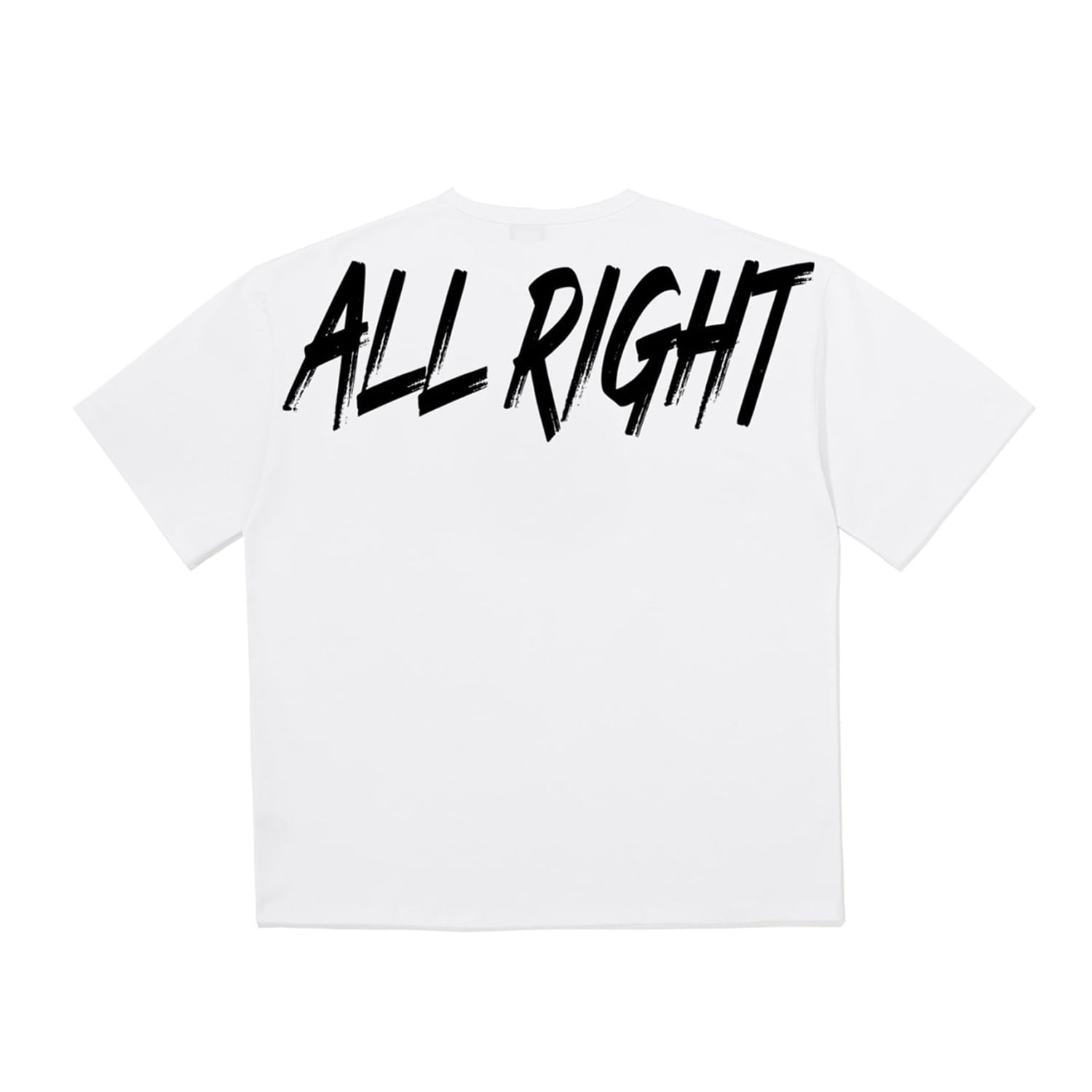 เสื้อยืดโอเวอร์ไซส์พิมพ์ลาย Allright Back (สีขาว)