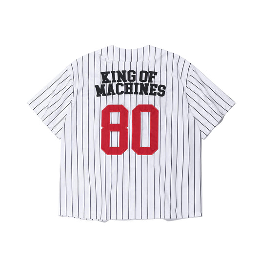 เสื้อเบสบอลลายทาง GYM80 (สีขาว)