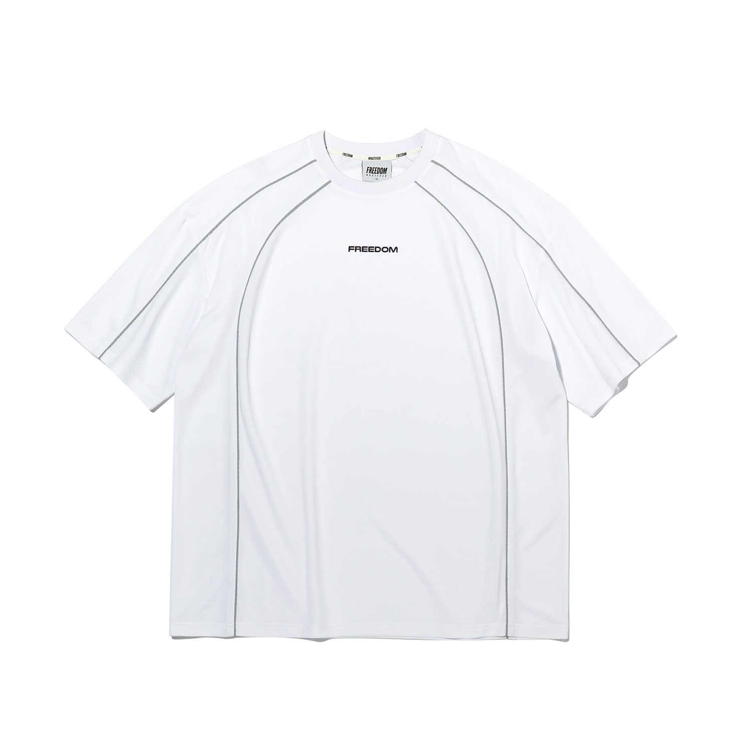 เสื้อยืดผ่าข้างผ้าตาข่าย (สีขาว)