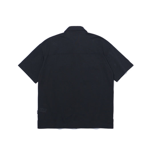 เสื้อเชิ้ตแขนสั้น Wappen Mesh (สีดำ)