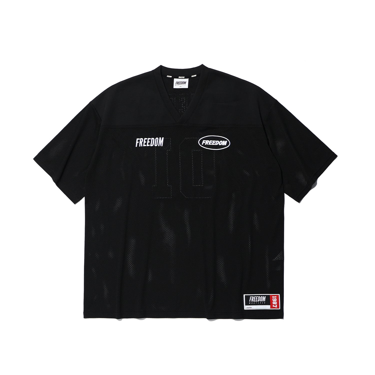เสื้อรักบี้ตาข่าย FREEDOM (สีดำ)
