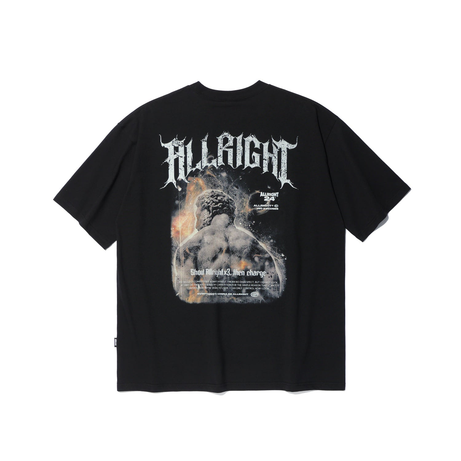ALLRIGHT X 3 เสื้อยืดโอเวอร์ไซส์ (สีดำ)