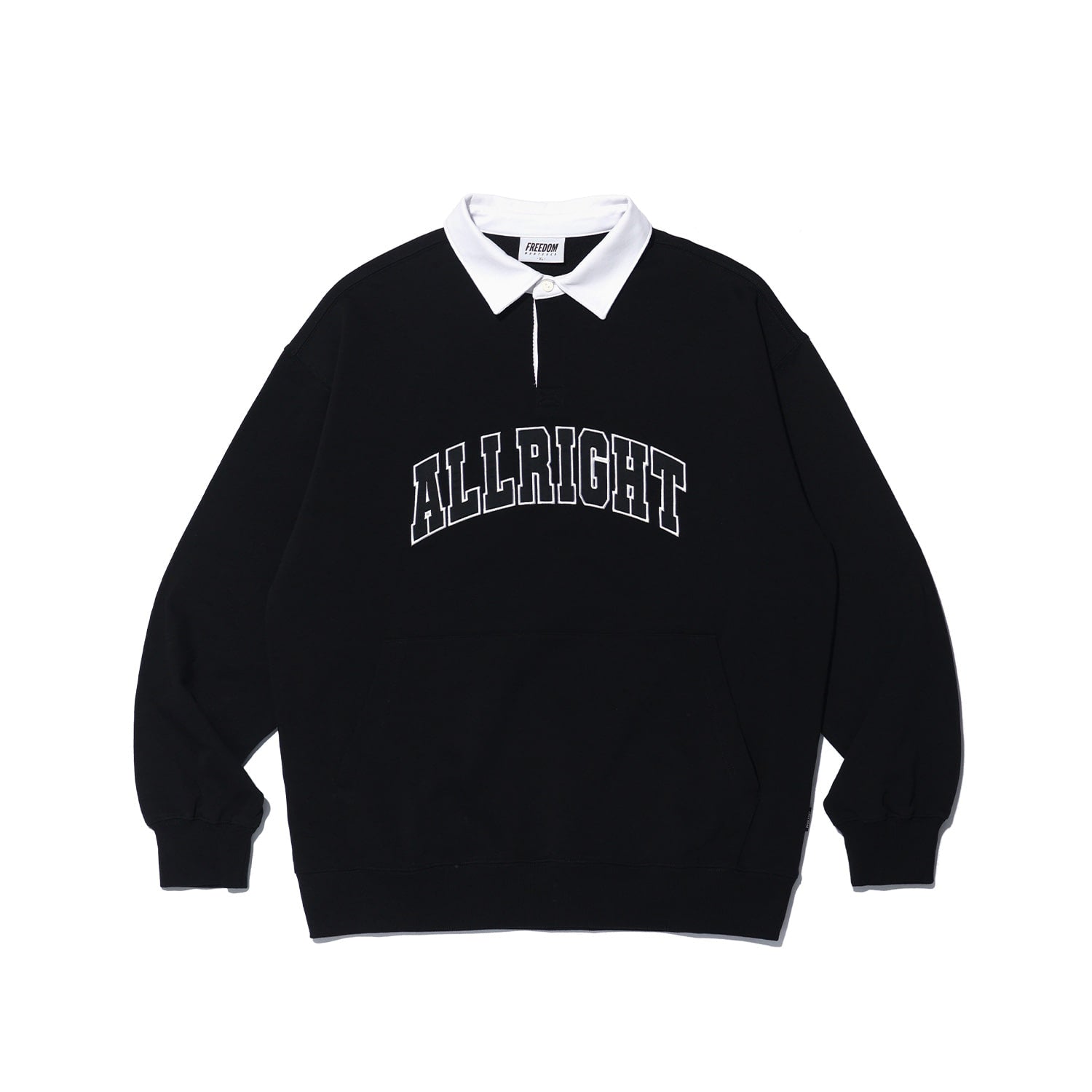 ALLRIGHT เสื้อสเวตเชิ้ตคอปก Rugby (สีดำ)