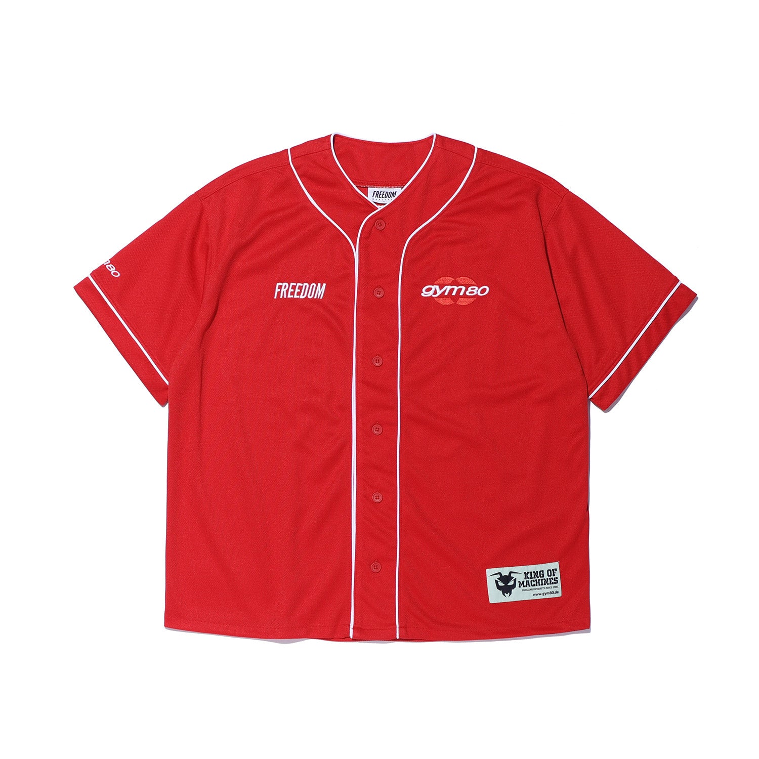 เสื้อเบสบอลตาข่ายระบายอากาศ GYM80 (สีแดงเข้ม)