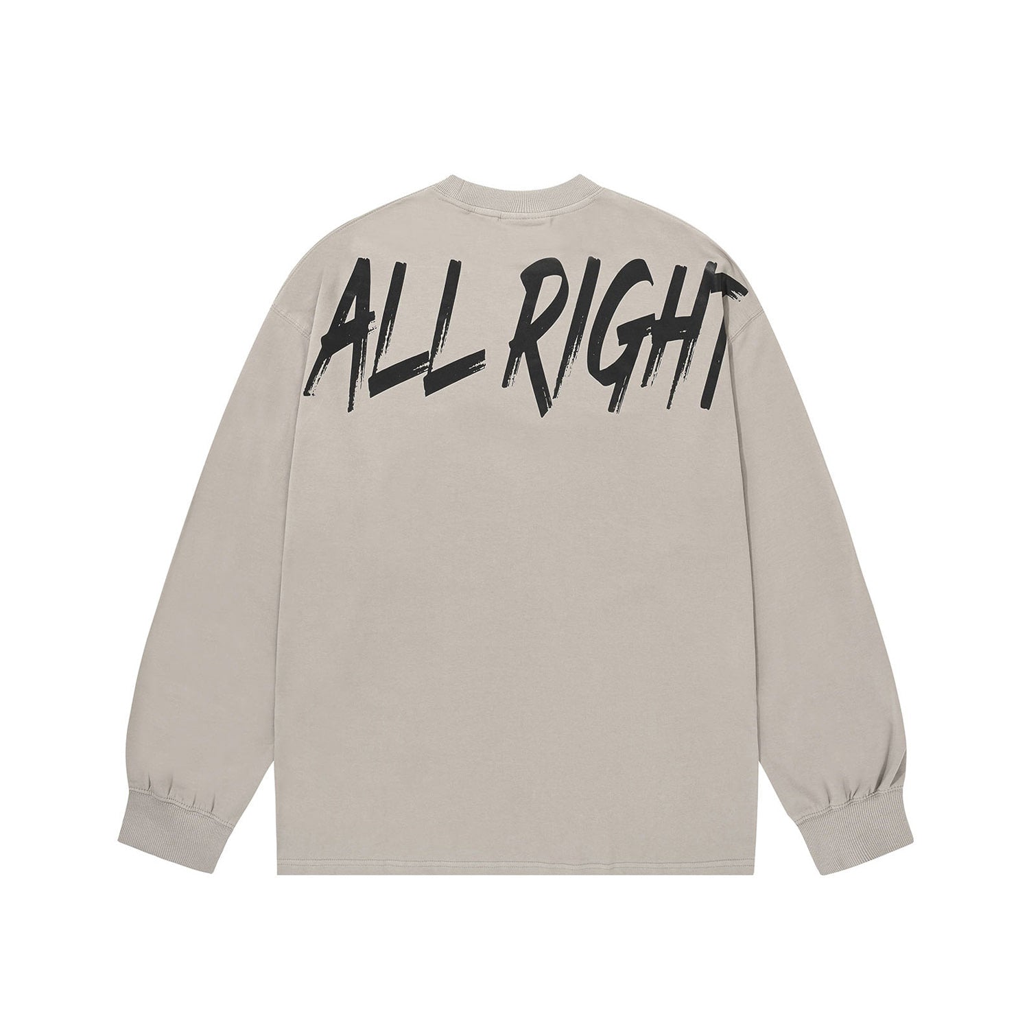 เสื้อยืดแขนยาวพิมพ์ลายด้านหลังรุ่น ALLRIGHT (สีเทา)