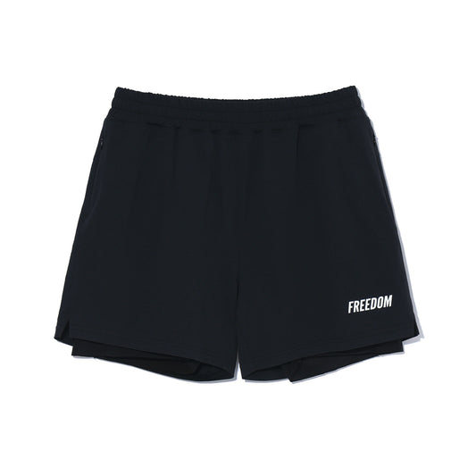 กางเกงขาสั้น 2-in-1 Essential (สีดำ)