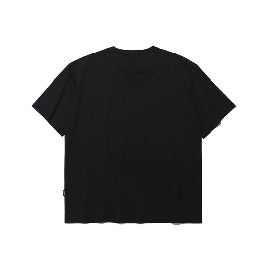 เสื้อยืดตาข่ายทรงกึ่งเข้ารูป (สีดำ)