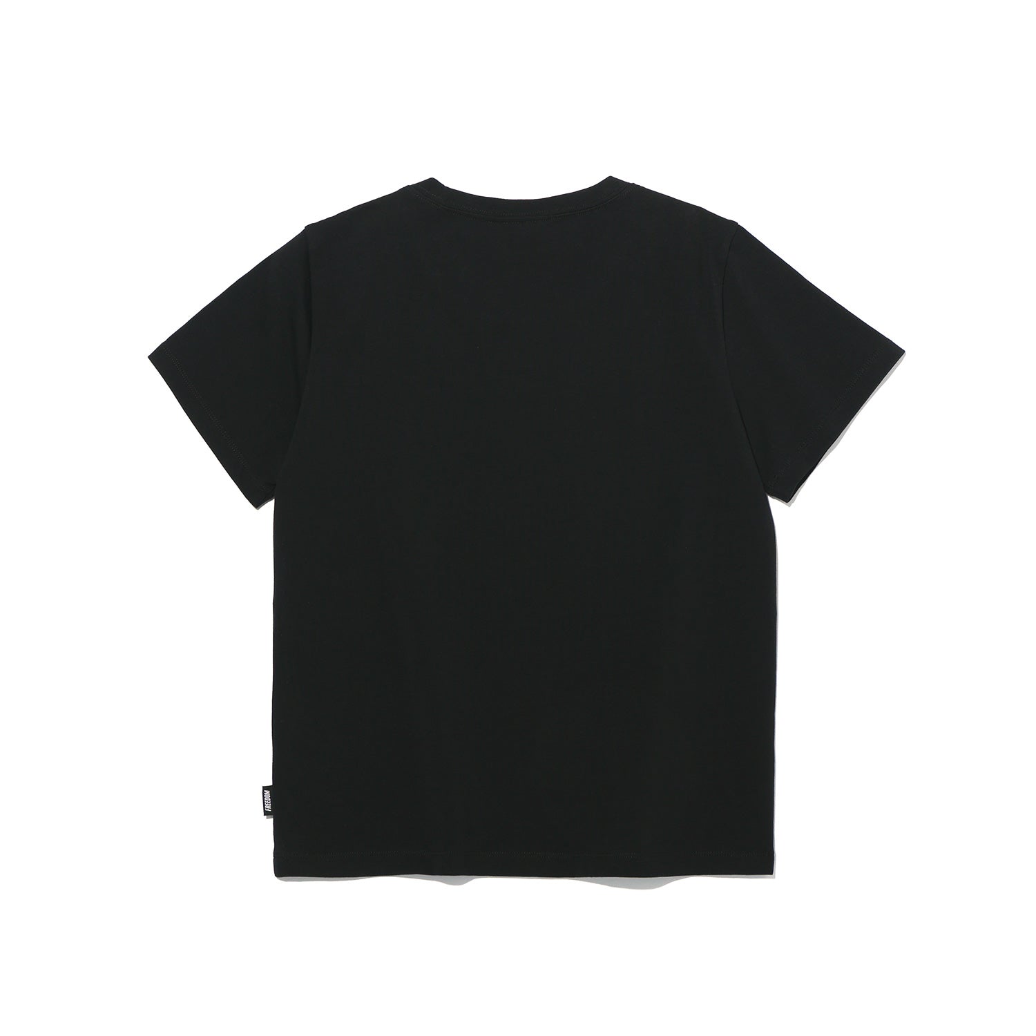 เสื้อยืดผู้หญิงแขนสั้นสกรีนโลโก้ตัวเล็กทรง Standard Fit (สีดำ)