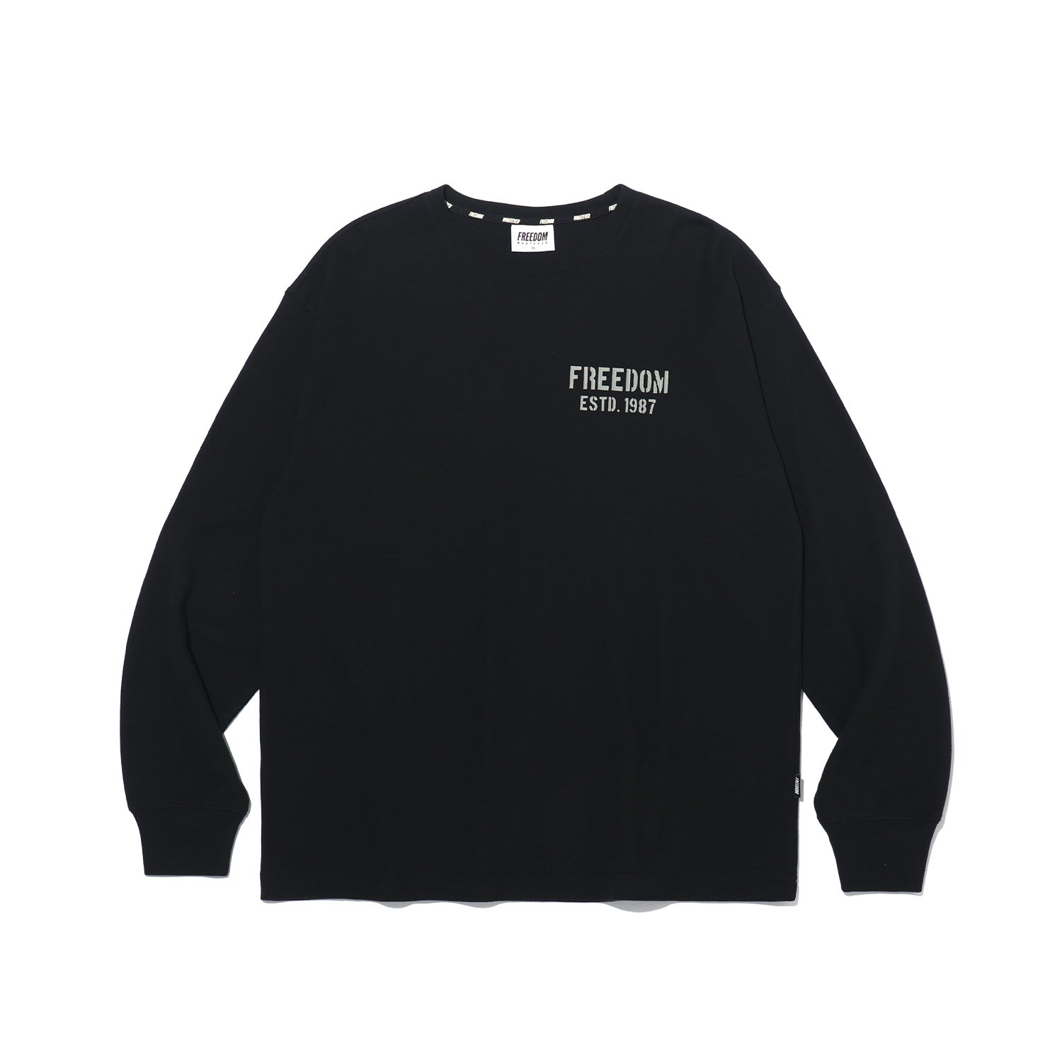 เสื้อแขนยาววาฟเฟิล 1987 (สีดำ)