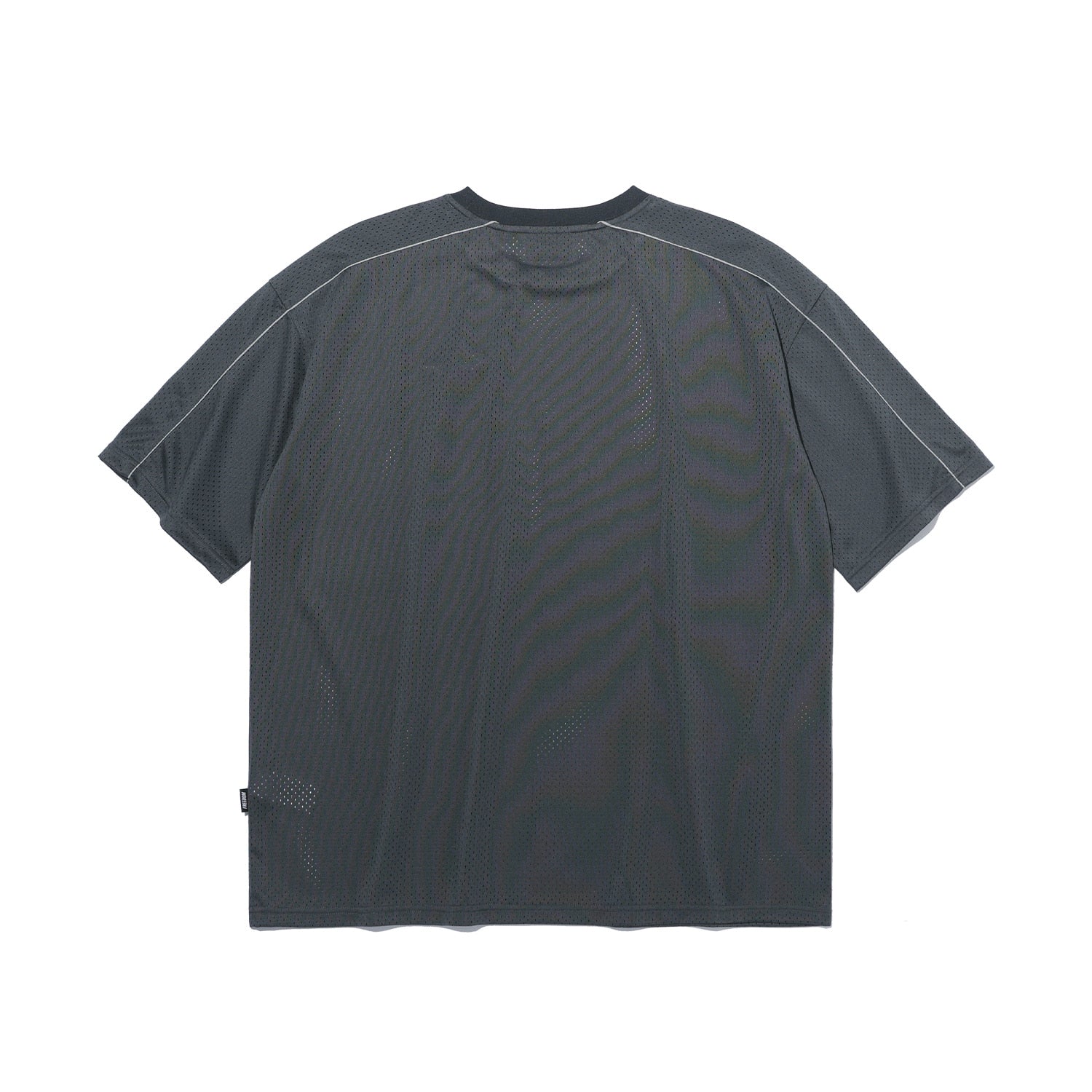 เสื้อยืดคอกลมผ้าตาข่ายสำหรับใส่เล่นกีฬา (สีกรม)