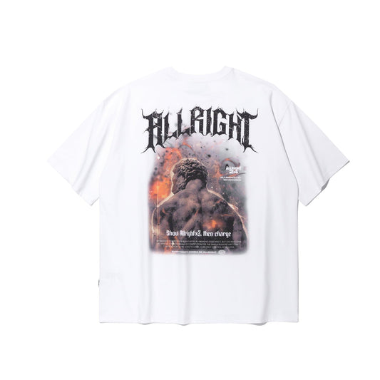 ALLRIGHT X 3 เสื้อยืดโอเวอร์ไซส์ (สีขาว)