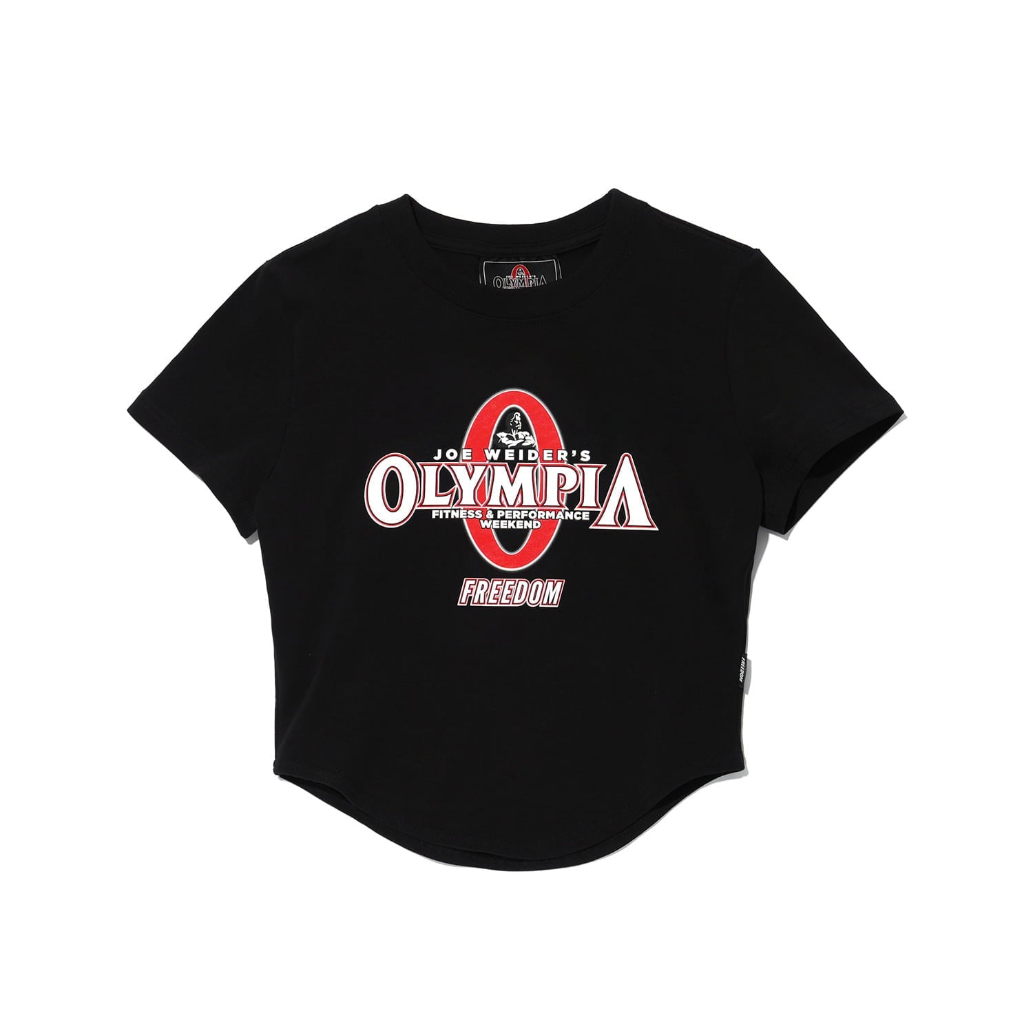 เสื้อยืดครอป Big Logo Olympia สำหรับผู้หญิง (สีดำ)