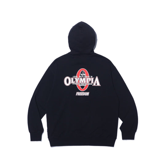 เสื้อฮู้ดโลโก้เล็ก Olympia (สีดำ)