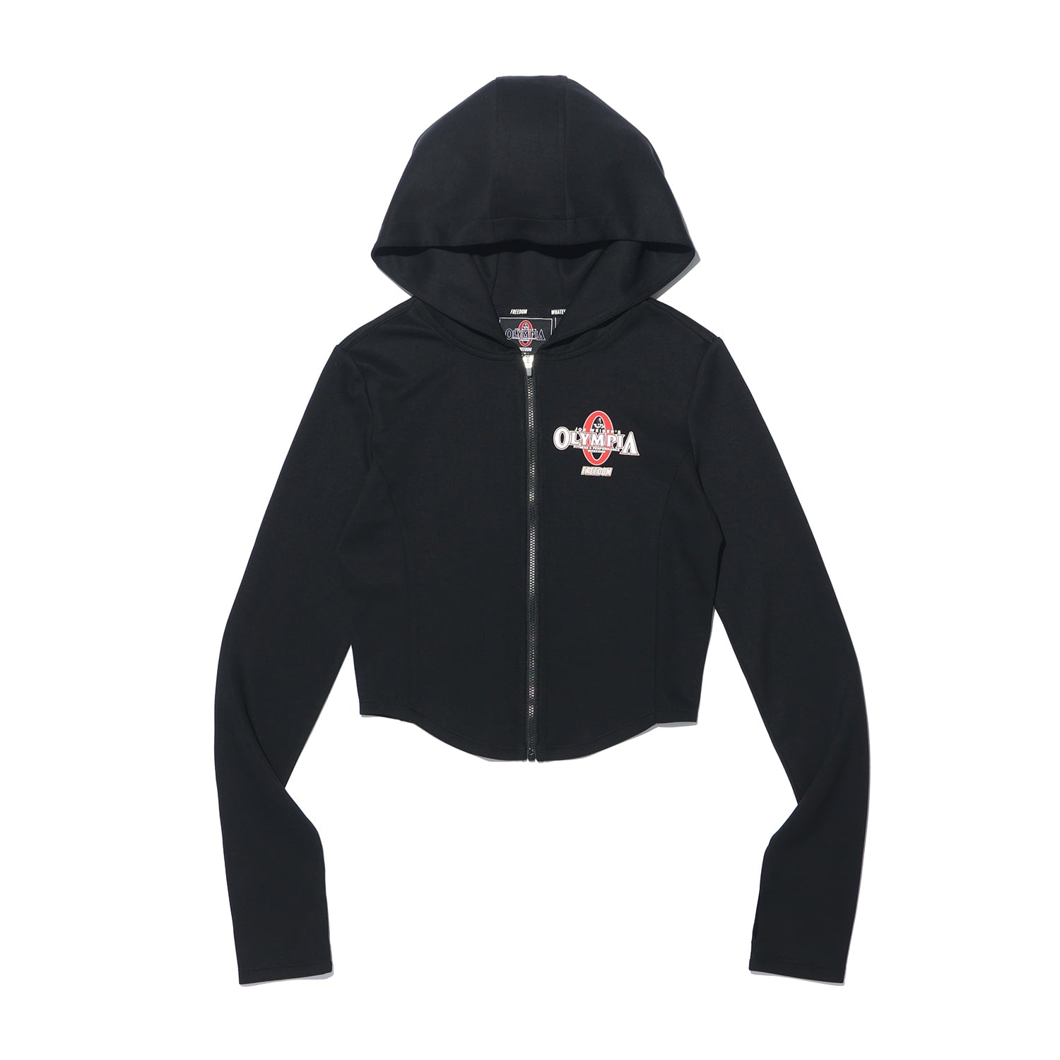 เสื้อฮู้ดซิปผู้หญิงโอลิมเปียรุ่นสลิม (สีดำ)