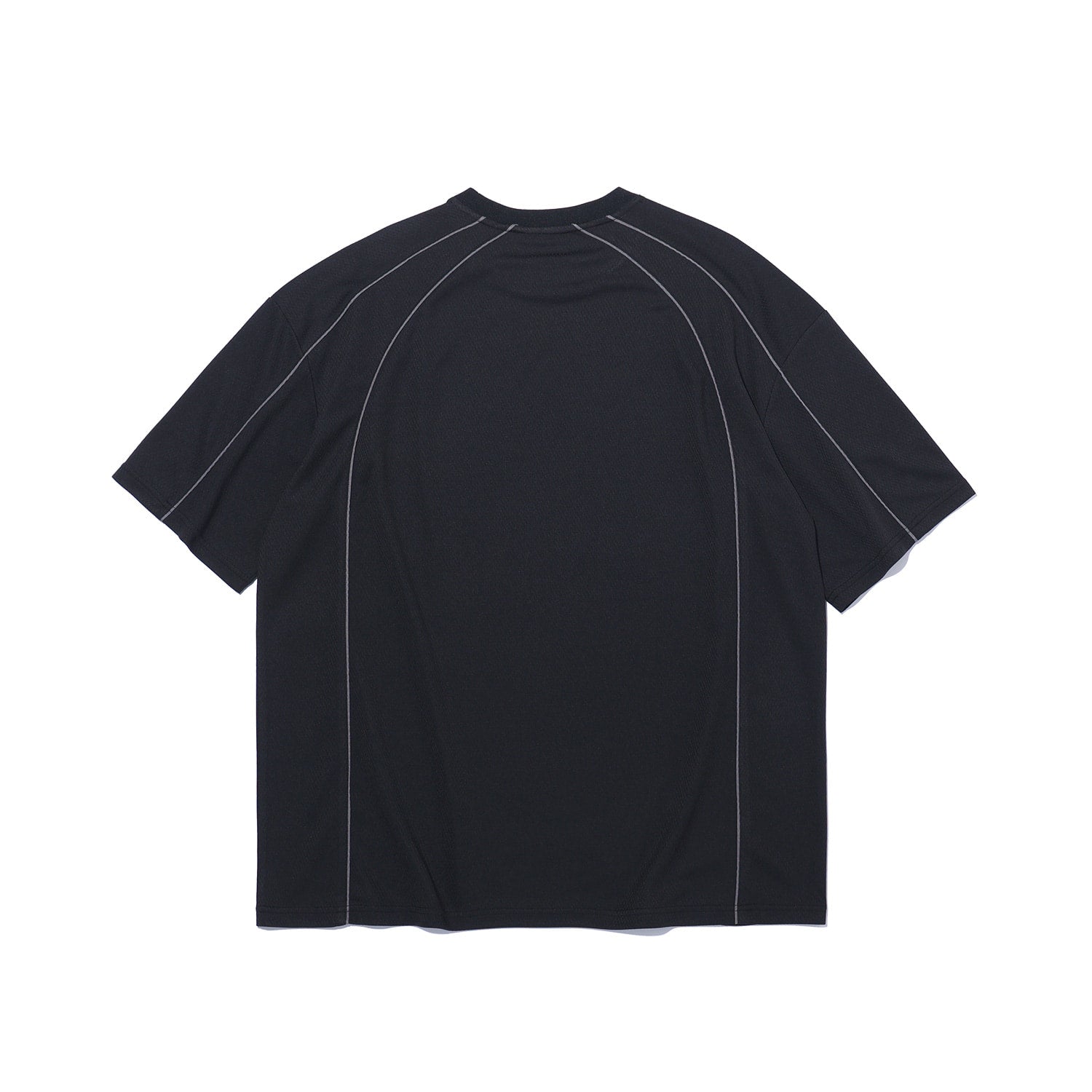 เสื้อยืดผ้าตาข่ายแบบผ่า (สีดำ)