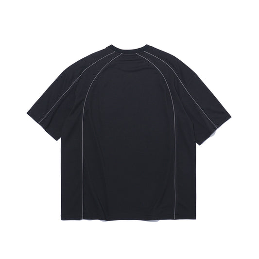 เสื้อยืดผ้าตาข่ายแบบผ่า (สีดำ)