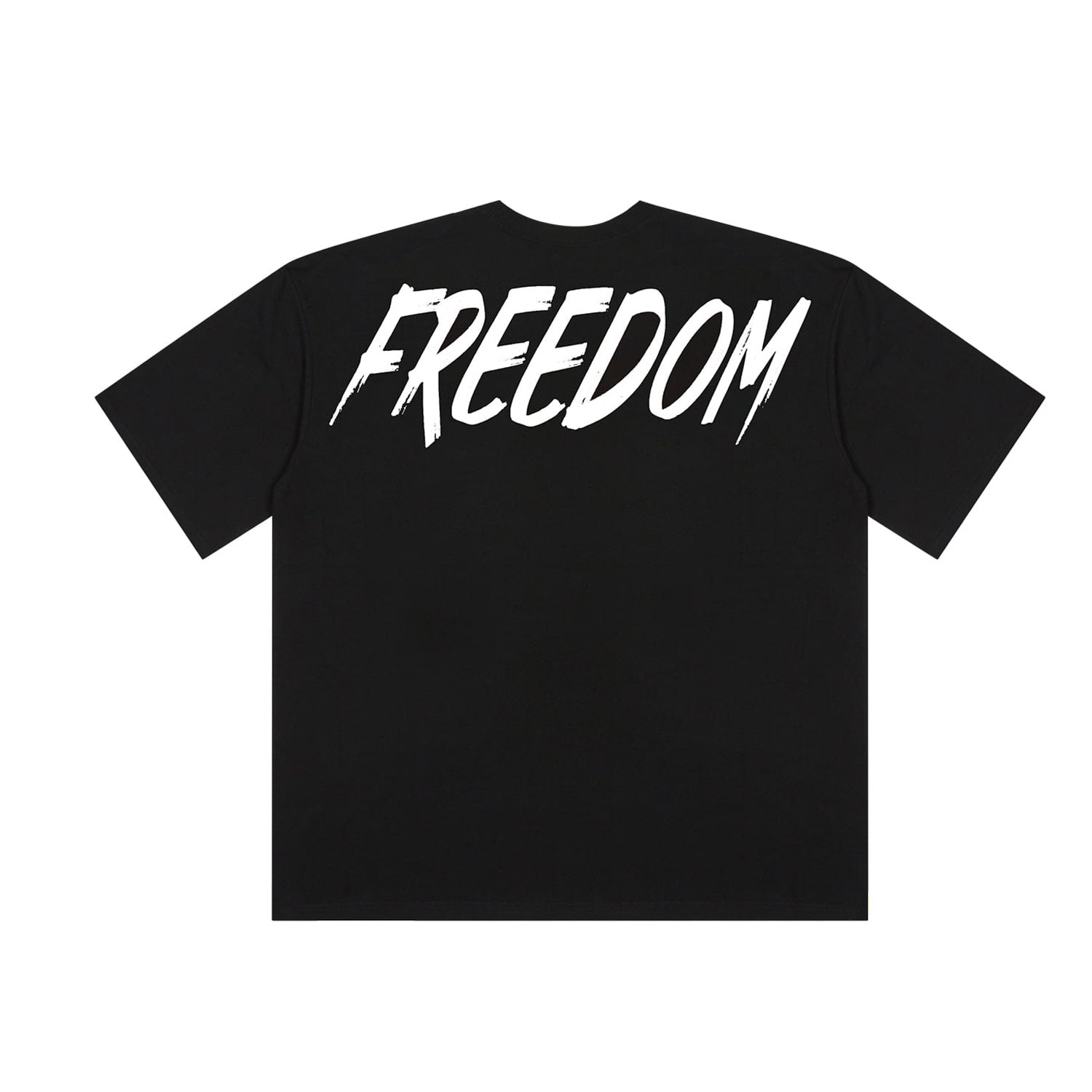 เสื้อยืด FREEDOM Over Fit พิมพ์ลายด้านหลัง (สีดำ)