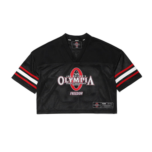 เสื้อรักบี้ครอป Olympia (สีดำ) สำหรับผู้หญิง