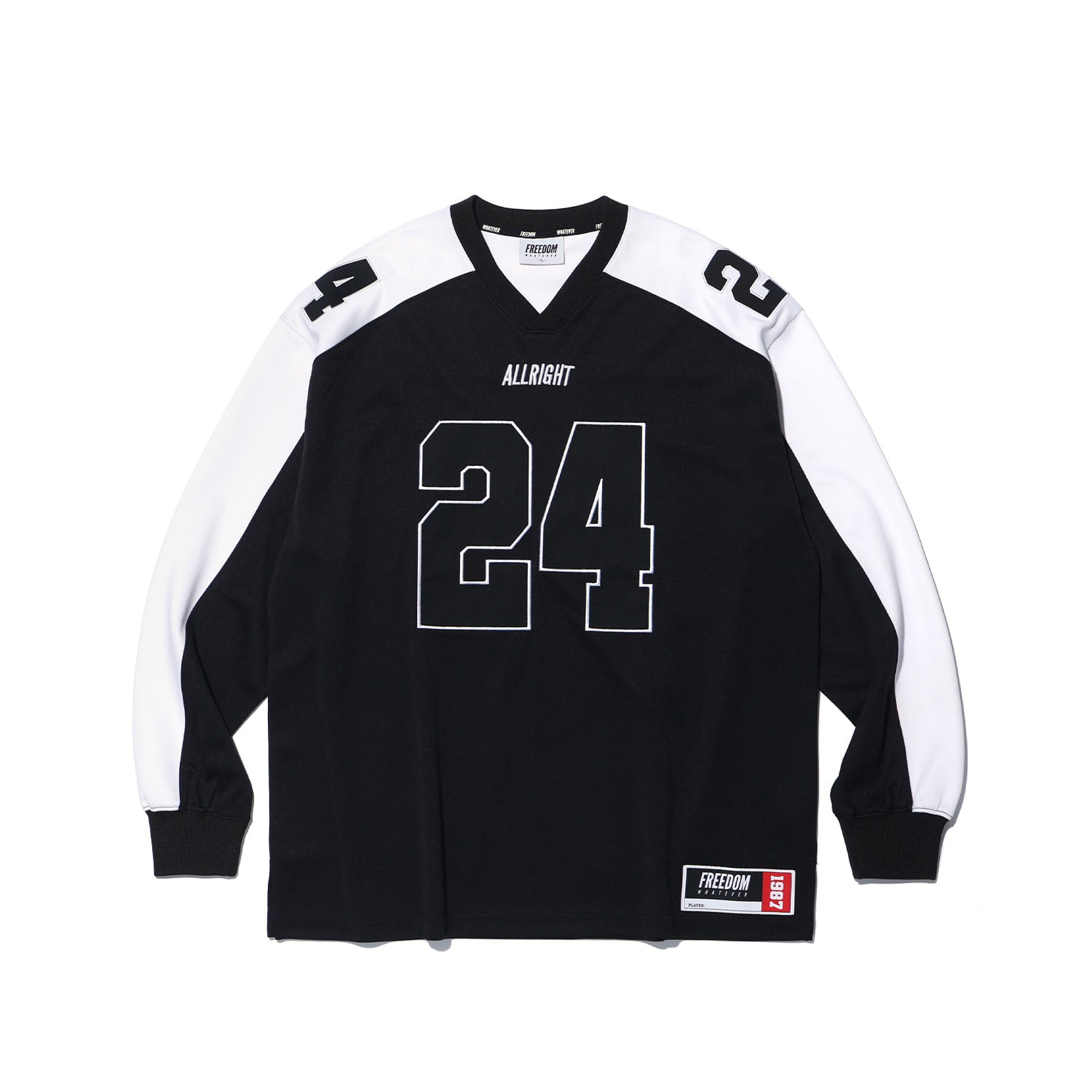 ALLRIGHT เสื้อรักบี้แขนยาว (ดำ/ขาว)