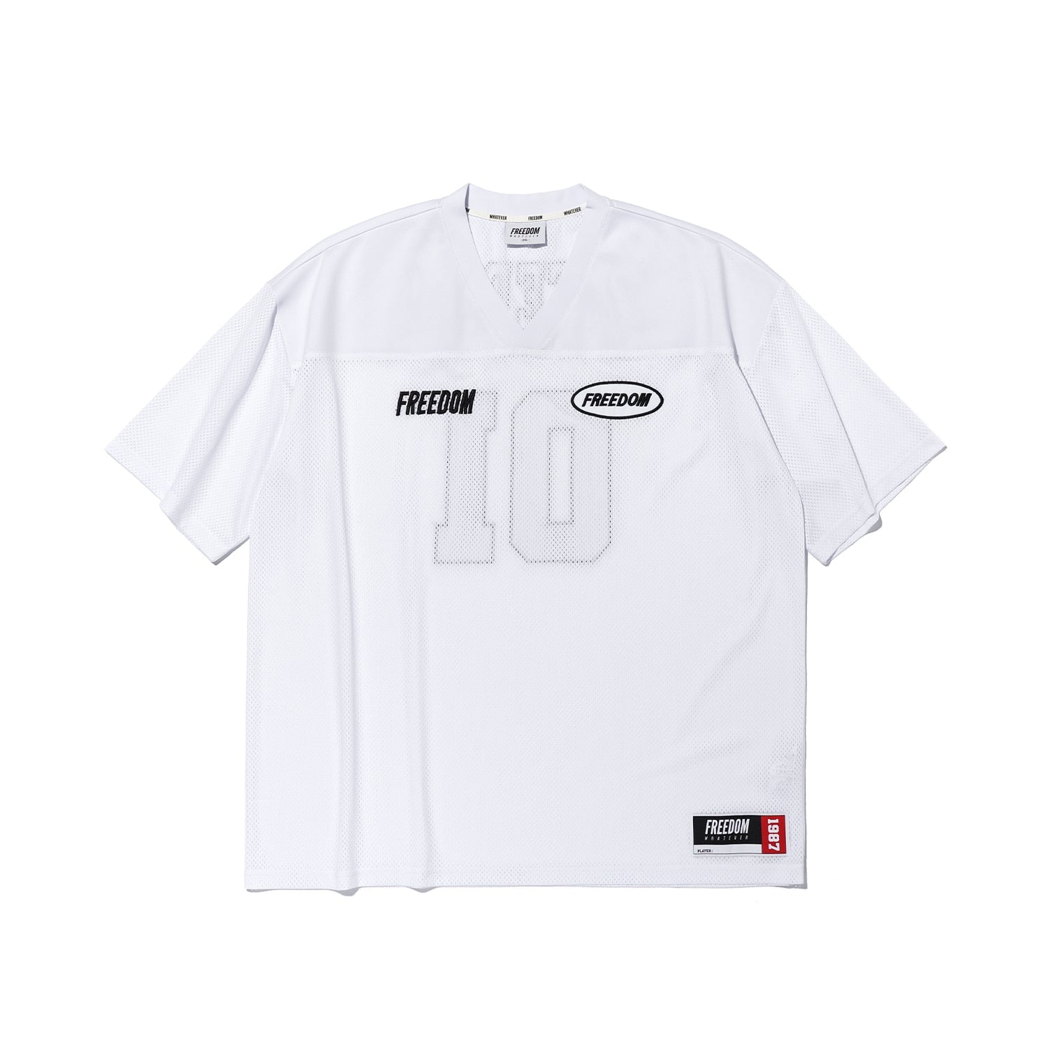เสื้อรักบี้ตาข่ายฟรีดอม (ขาว/ดำ)