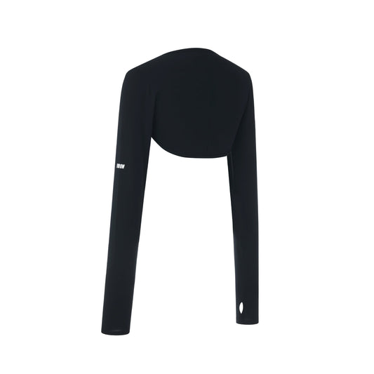 เสื้อคลุมโบเลโร่แขนยาวผ้าโมดัล ทรงสลิม (สีดำ)